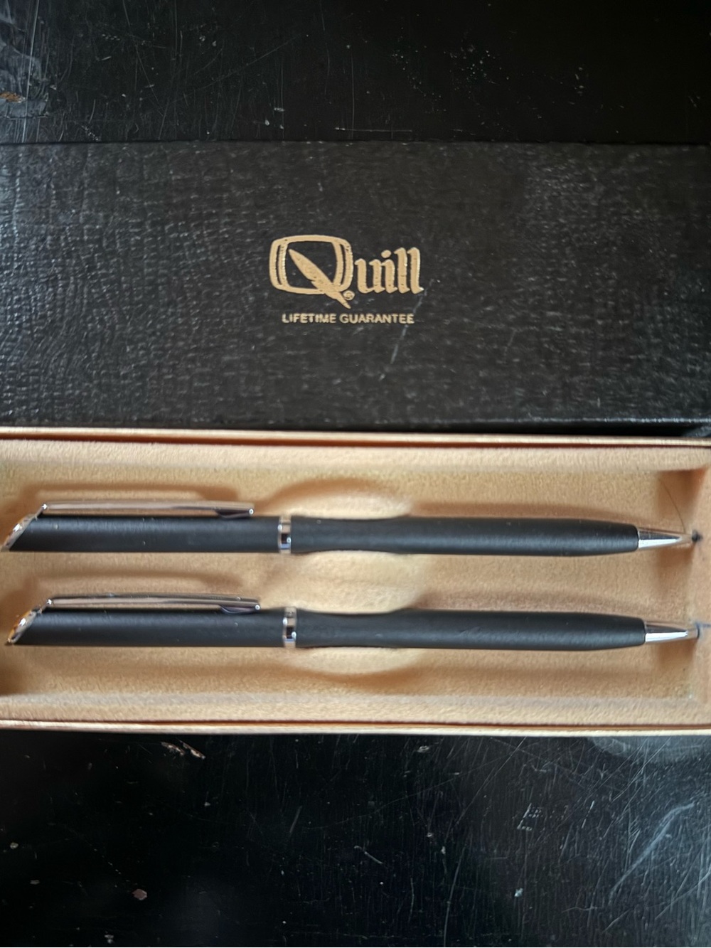 Quill Vintage Black Matte Pen and Pencil Set - Men Accessories